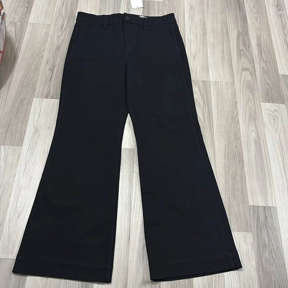 J. Crew Wide-Leg‎ High Waist Denim Black Jeana All Day Stretch Size 31 NWT